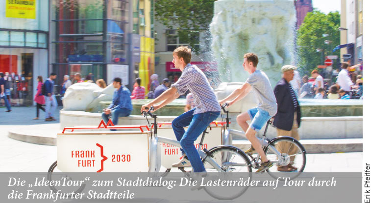 Die „IdeenTour“ zum Stadtdialog: Die Lastenräder auf Tour durch die Frankfurter Stadtteile